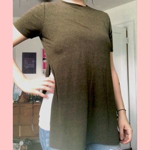Sadie & Love Army Green Side Slit Top